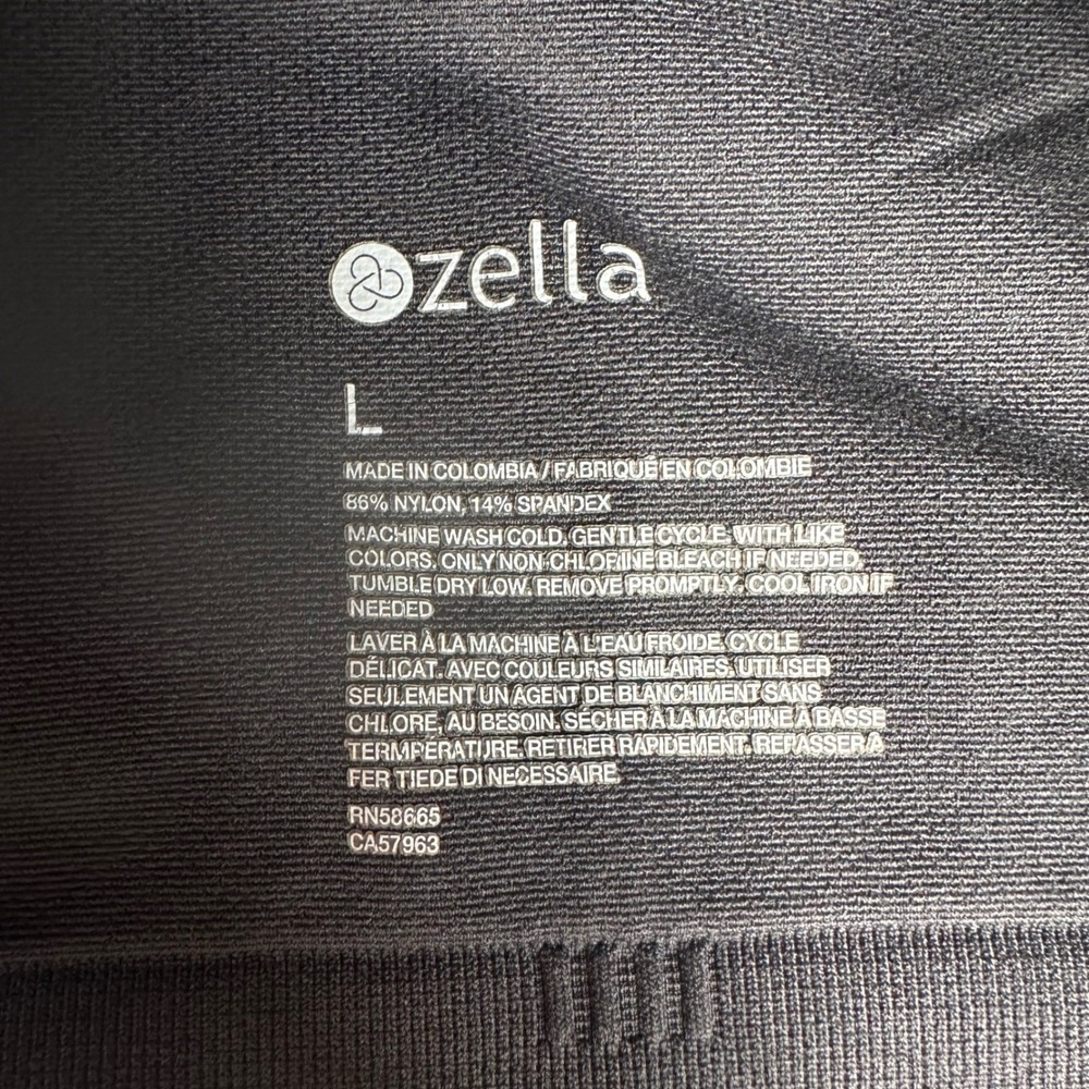 Zella Sports Bra Women Large Charcoal Gray Seamless Multi-Strap Racerback Padded - Picture 8 of 8